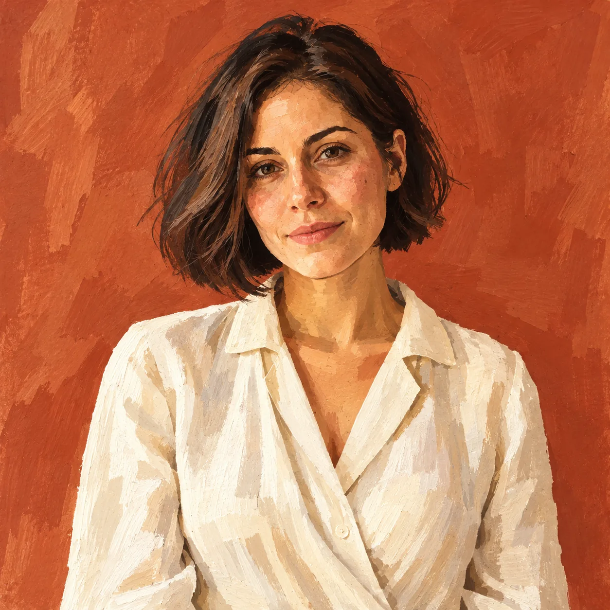 Editorial gouache portrait