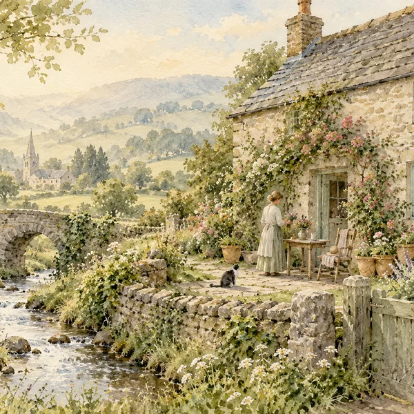 Soft storybook watercolour