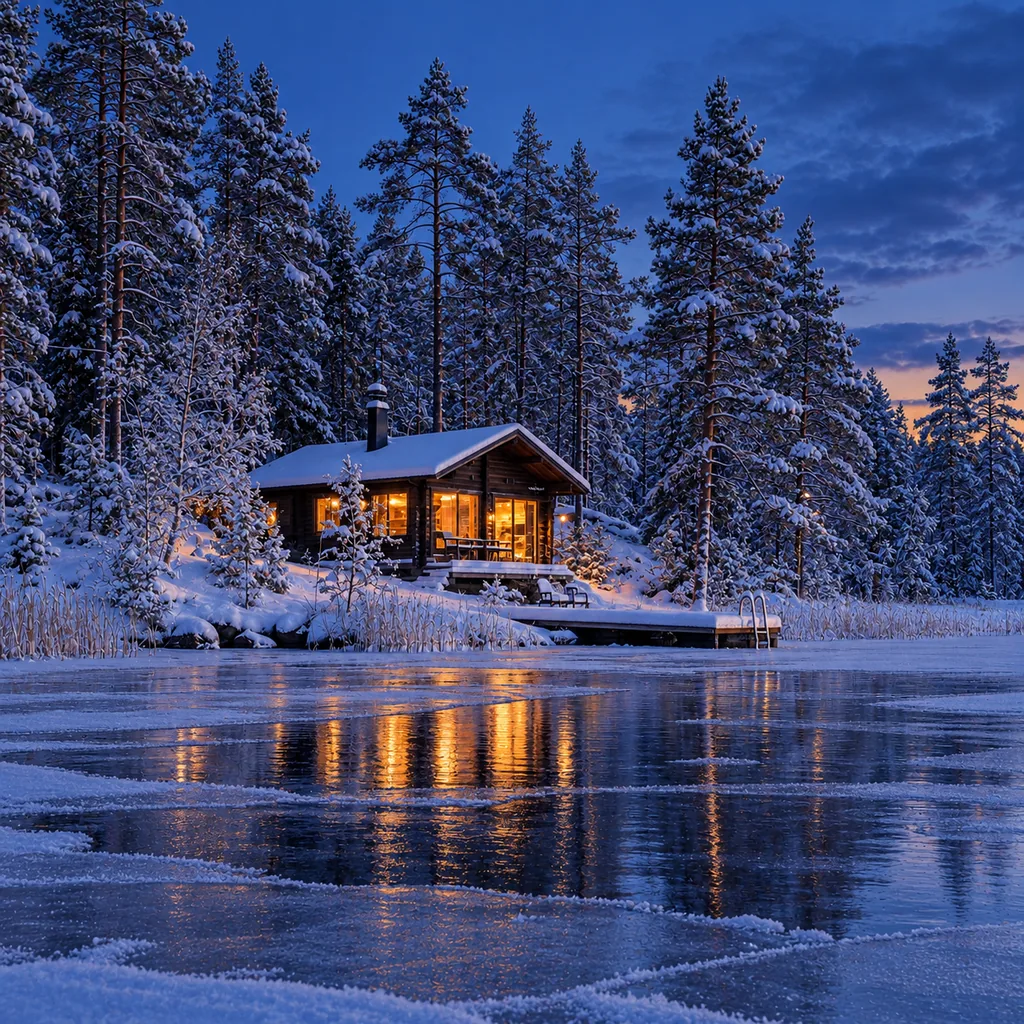 Summer to winter landscape